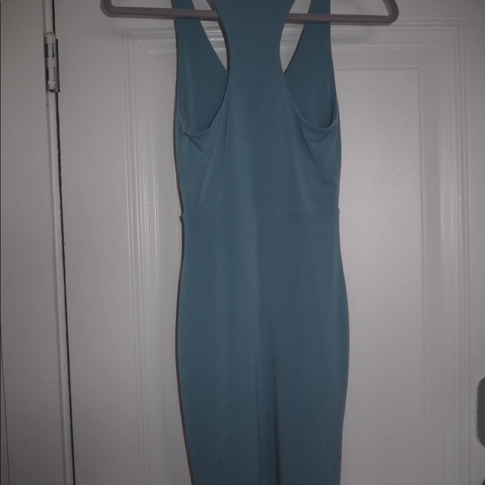 Light Blue Razor Back Mini Dress - Picture 3 of 4
